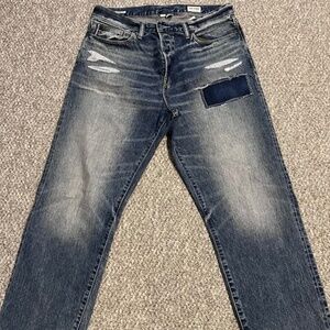 Todd Snyder Relaxed Selvedge Jeans Patch and Repair 34 x 30